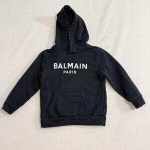 Balmain Kids Logo Printed Hoodie Sweatshirt Size 4A